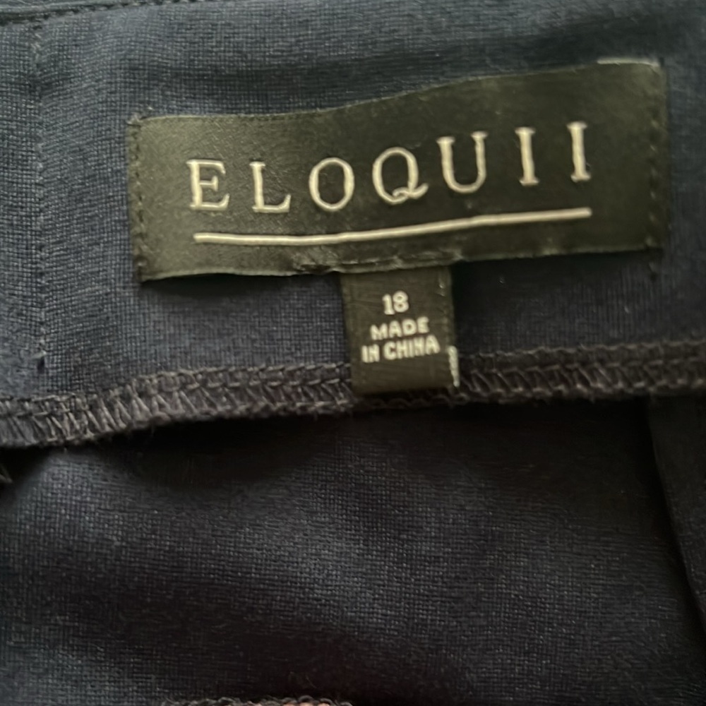 Eloquii Pink and Navy Blue Striped Pencil Skirt - Picture 3 of 4